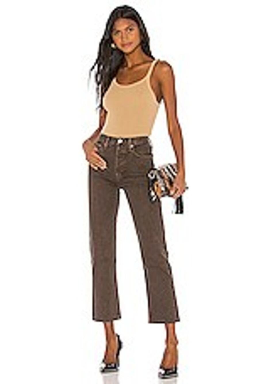 RE/DONE Originals Stove Pipe Jeans in Washed Chocolate, Button fly New, Sz 23